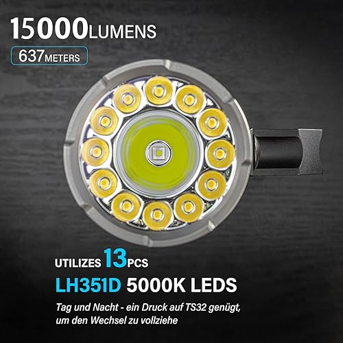 Miniatura 2 de wurkkos WK15 Linterna LED recargable de 3000 lúmenes linterna USB C IP68 impermeable EDC linterna XHP502 LED función de descarga de soporte linterna