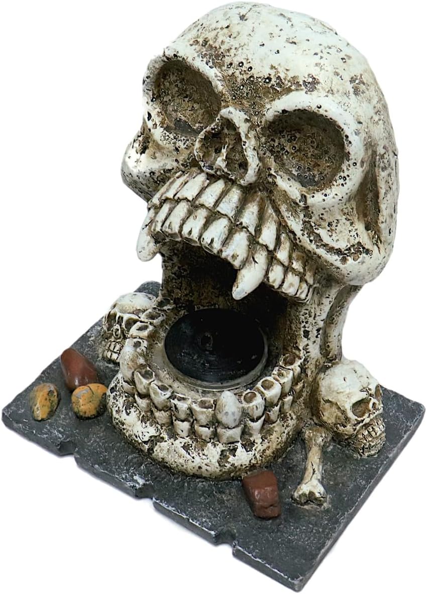Custom Pro Skull Statuary Fountain Spitter Decorative Outdoor Water Feature (Bundle with Pump)