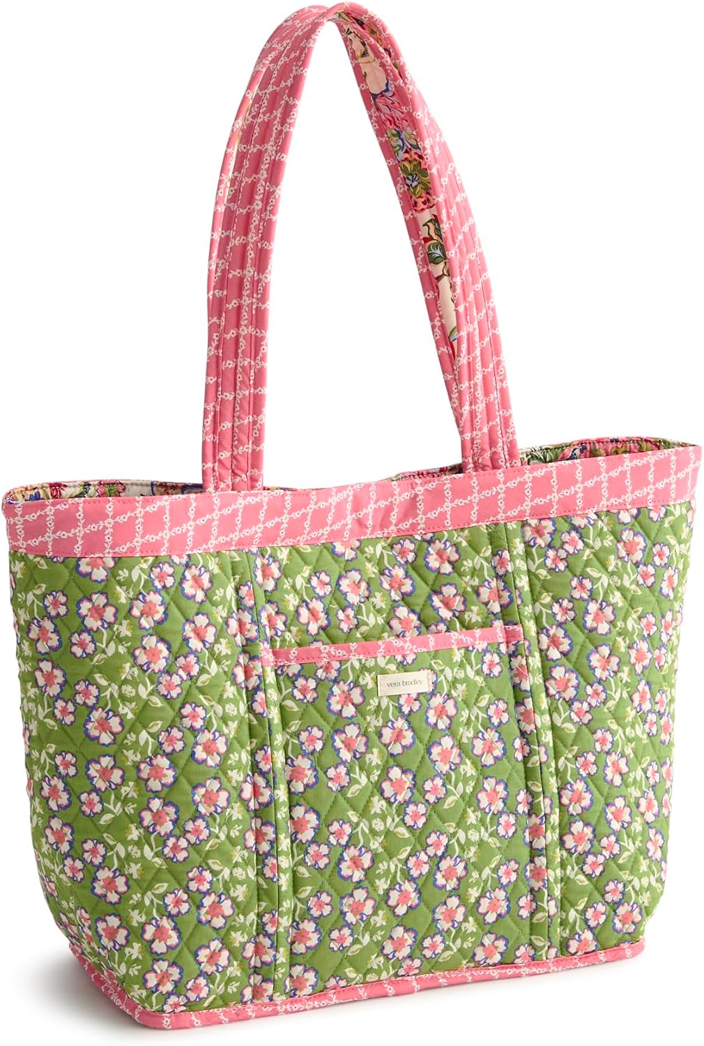 Vera Bradley Women's Premium Cotton Hathaway Tote Bag – Quilted Reversible Shoulder Purse