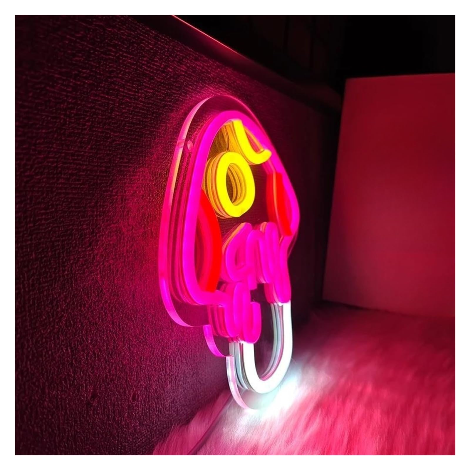 néon signe Enseigne Lumineuse Champignon, Intensité Variable Pour Salle De Jeux, Chambre À Coucher, Salon, Fête, Bar, Club, Bureau, Décoration Murale, 22cmx21cm