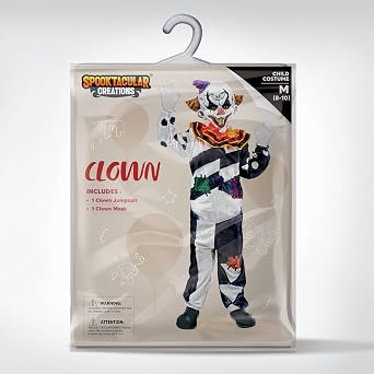 Spooktacular Creations Scary Clown Costume for Kids, Halloween Costume for Boys, Clown Halloween Outfit Set