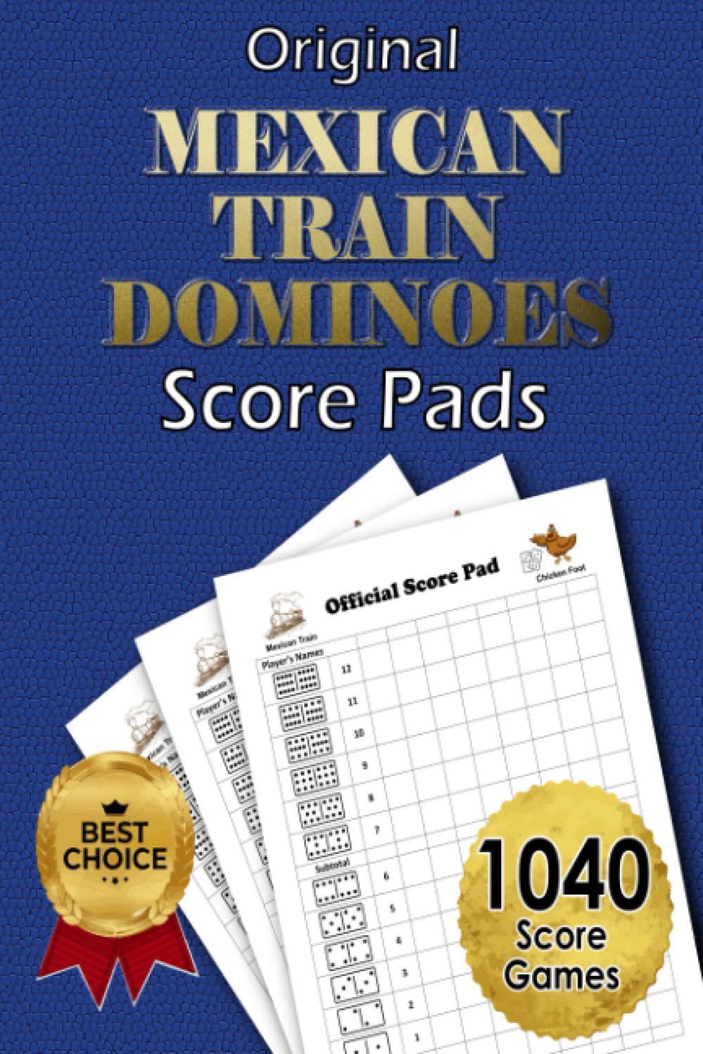Original Mexican Train Dominoes Score Pads: 130 Travel Size Print Score Sheets for Scorekeeping Mexican Train or Chicken Foot - Size 8.5 x 11 inches