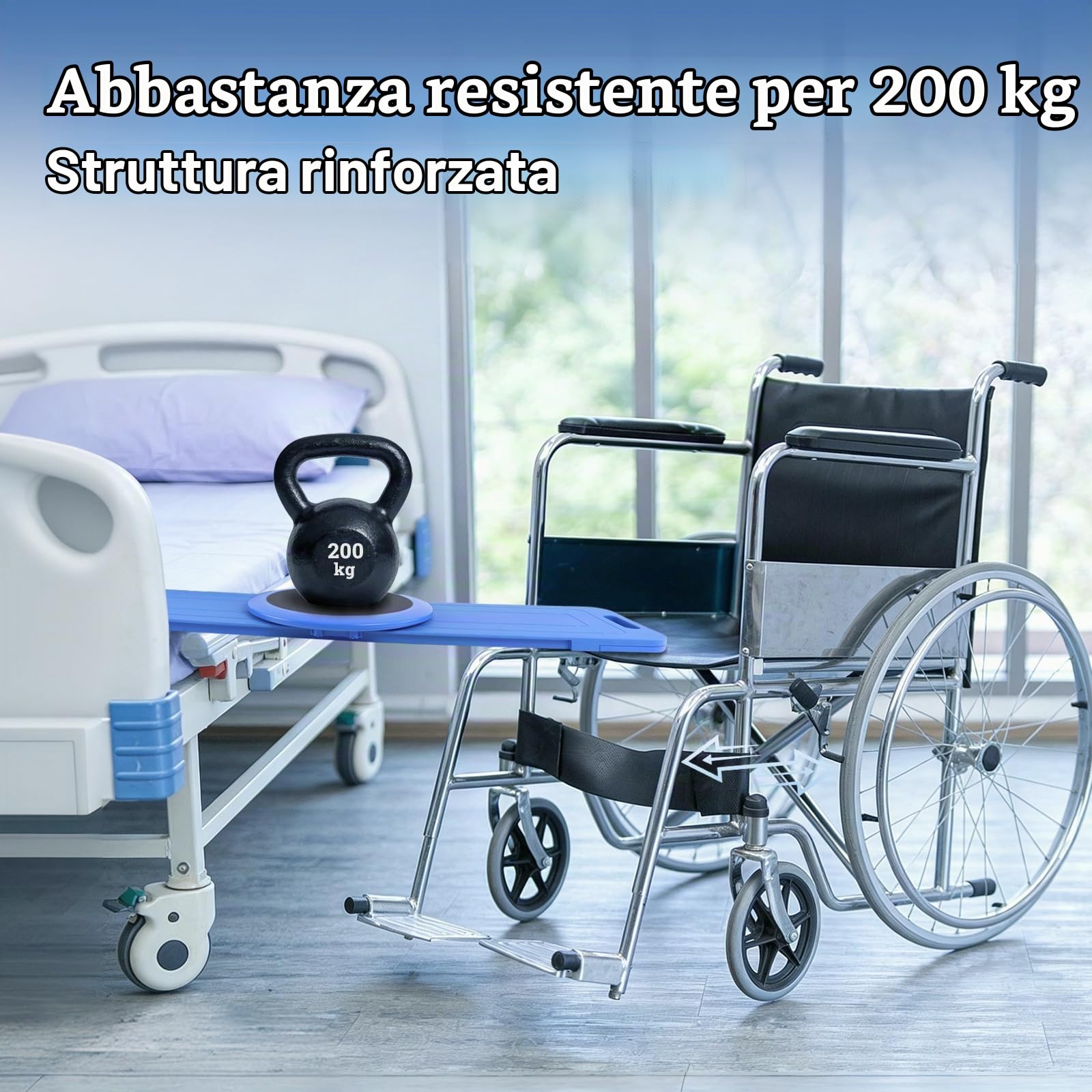 LOSCHEN Tavola di trasferimento da 90 cm con giradischi scorrevoli a 360°, tavola di trasferimento per anziani, trasferimento dalla sedia a rotelle al letto, alla toilette, alla vasca da bagno