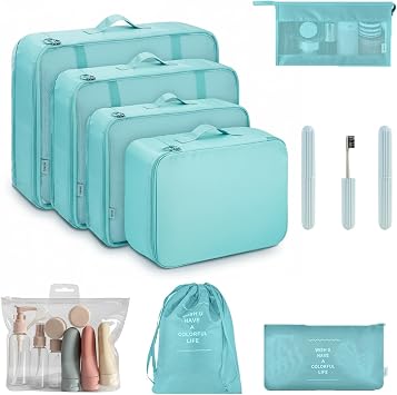 11 Set Packing Cubes for Travel, Anti-Tearing Suitcase Organizer