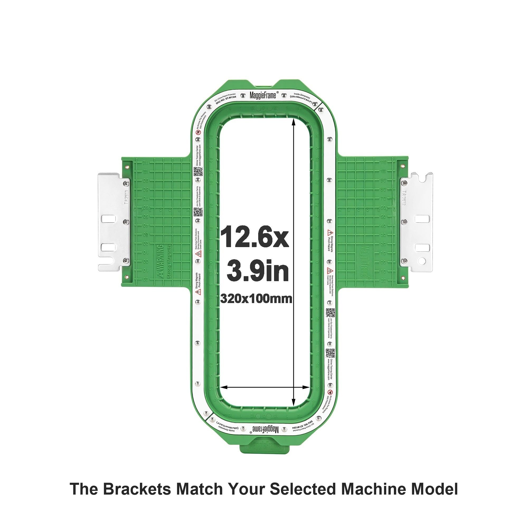 Brewland Bastidor de bordado magnético 320x100mm para Poolin EOV EOM EOX | Compatible con las máquinas Poolin indicadas en el título; 12.6x3.9inch