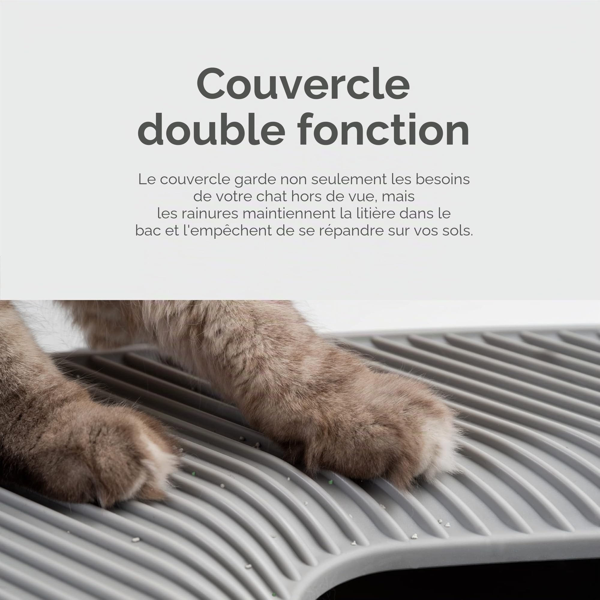 Iris Ohyama, Maison de Toilette Chat avec Pelle, Bac à Litière Fermé, Blanc, Bac a Litiere avec Couvercle, Amovible, Anti-Projection, Nettoyage Facile, pour Chat, Chaton, Lapin, sans BPA - PRCL-SQ