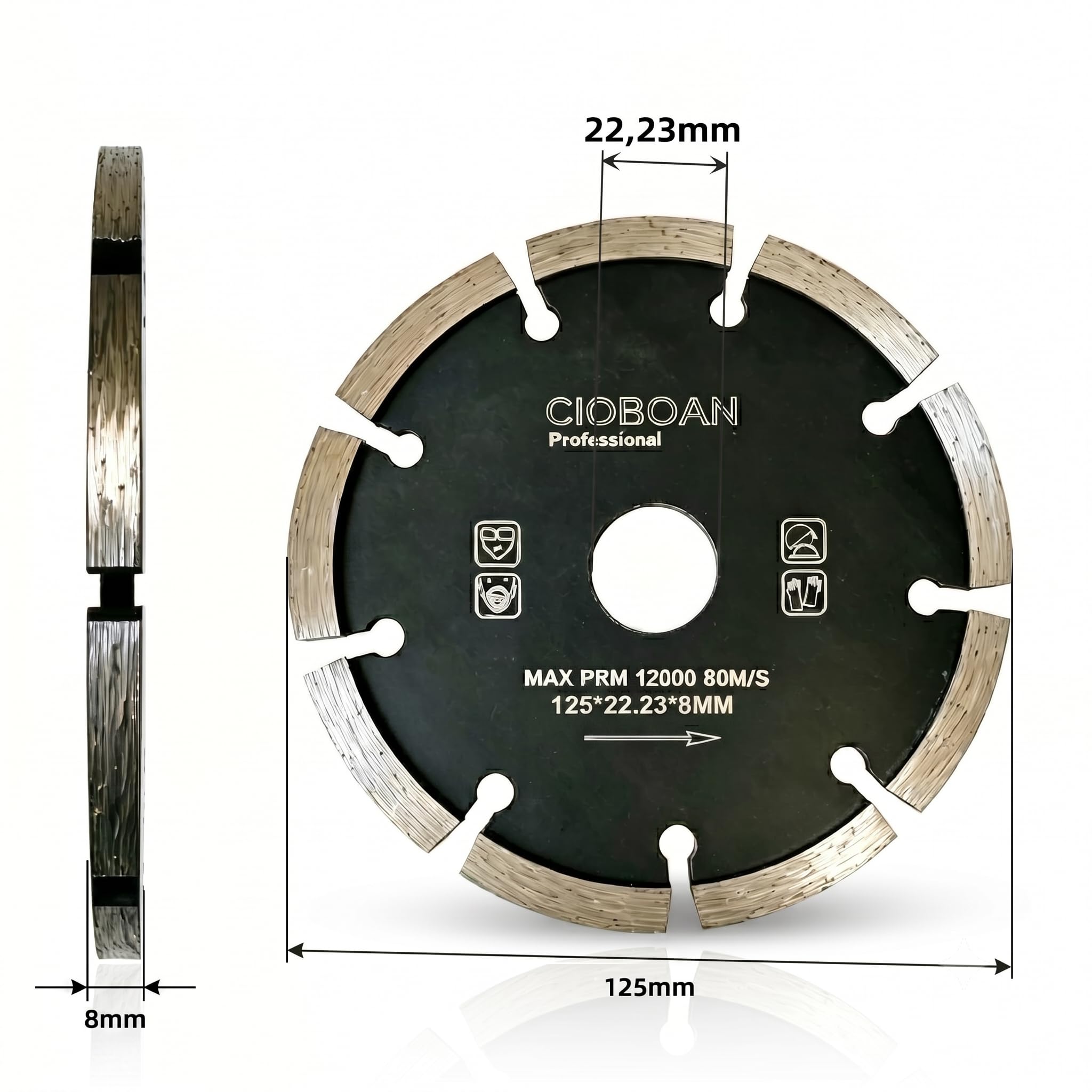 disco diamantado para juntas 125 mm, 8 mm para ladrillo