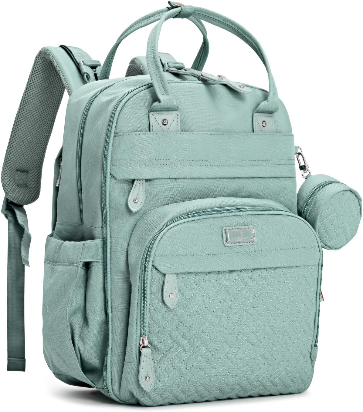 BabbleRoo Baby Changing Bag Backpack, Nappy Changing Back Pack Diaper Bags with Changing Mat & Pacifier Holder for Mom & Dad