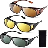 Frienda 3Pcs Fit Over Sunglasses Men Women Polarized Lens Wrap Over Glasses Driving Sport Oversize Eyeglasses