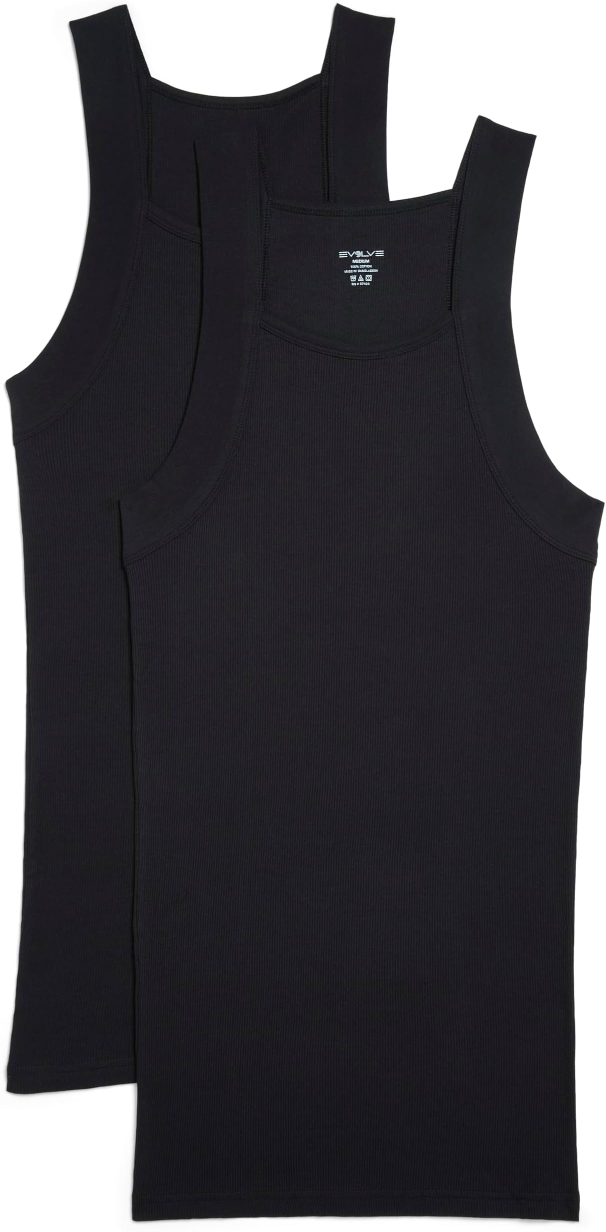 EvolveMen's Cotton Comfort Square Cut Tank Multi Pack