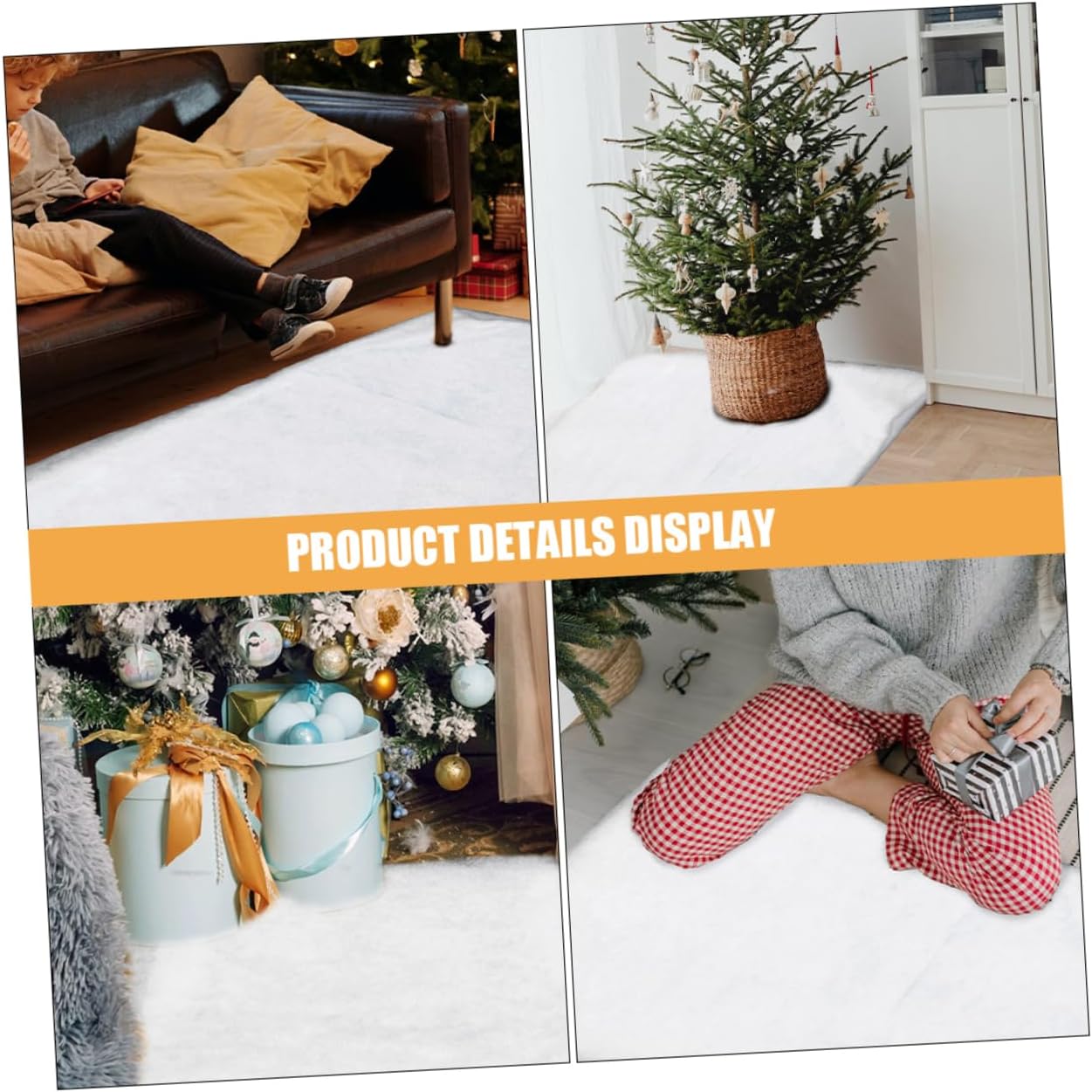 2pcs Thick White Artificial Snow Blanket for Indoor Decor Realistic Faux Snow Carpet for Christmas Village Display and Holiday Scenes Soft Material