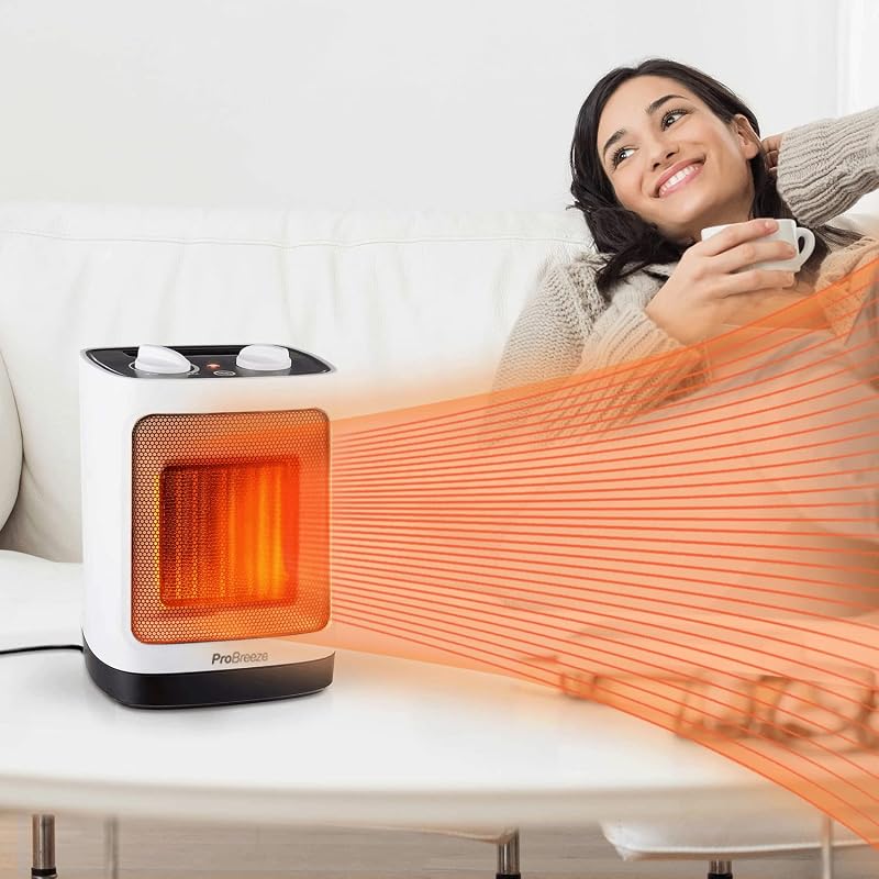Pro Breeze 2000W Kerámia Ventilátoros Fűtőtest Automatikus Lengéssel Fehér