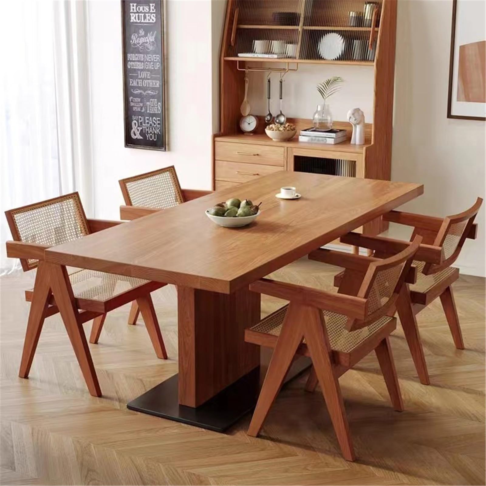 Acrittura Tavolo da pranzo rettangolare Scrivania studio in legno massello(XXL)