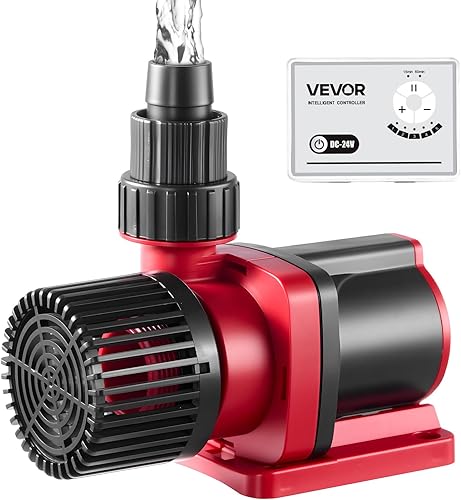 VEVOR - Bomba de agua para acuario de 24 V CC, 30 W, 800 GPH Bomba de retorno con controlador, flujo ajustable, modo de alimentación, elevación