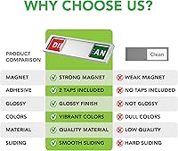 Vista 3 de Imán prémium para lavavajillas de limpieza sucia, letrero de limpieza sucia para lavavajillas, fácil de leer y fuerte deslizamiento