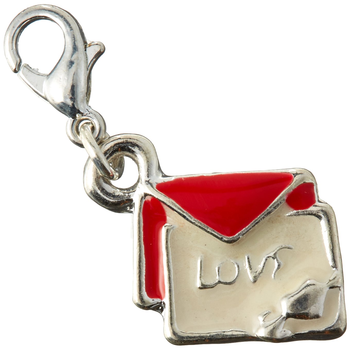 Charm lettre d'amour Darice en argent avec fermoir mousqueton