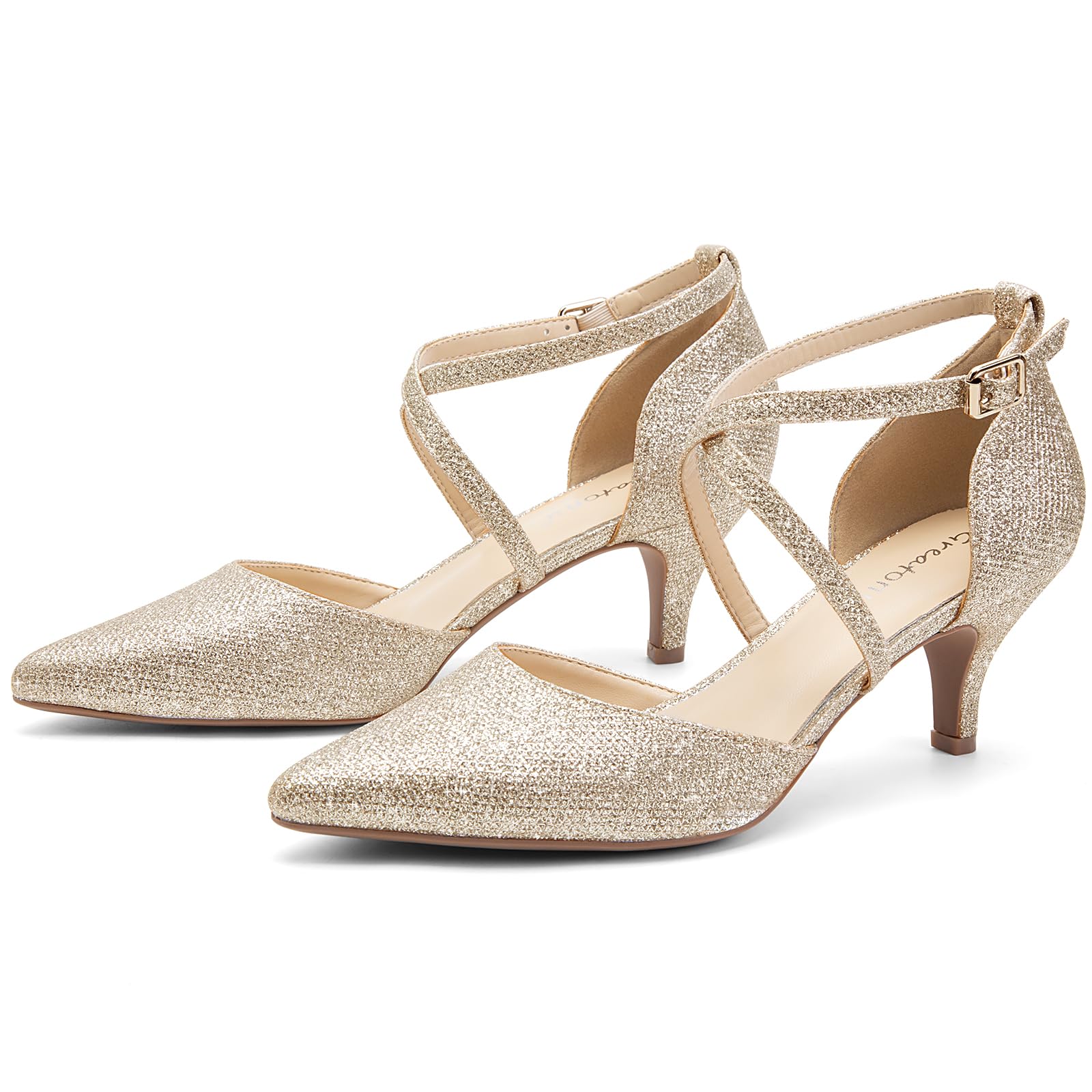 Greatonu Chaussures à Talons Pointues avec Bandes croisées pour Femme