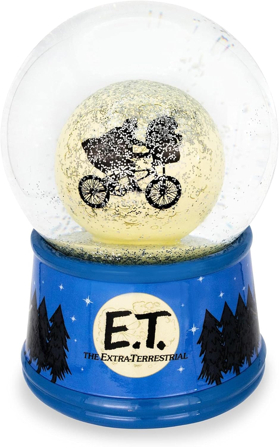 E.T. The Extra-Terrestrial Bike Moon 6-Inch Snow Globe with Swirling Glitter Display Piece
