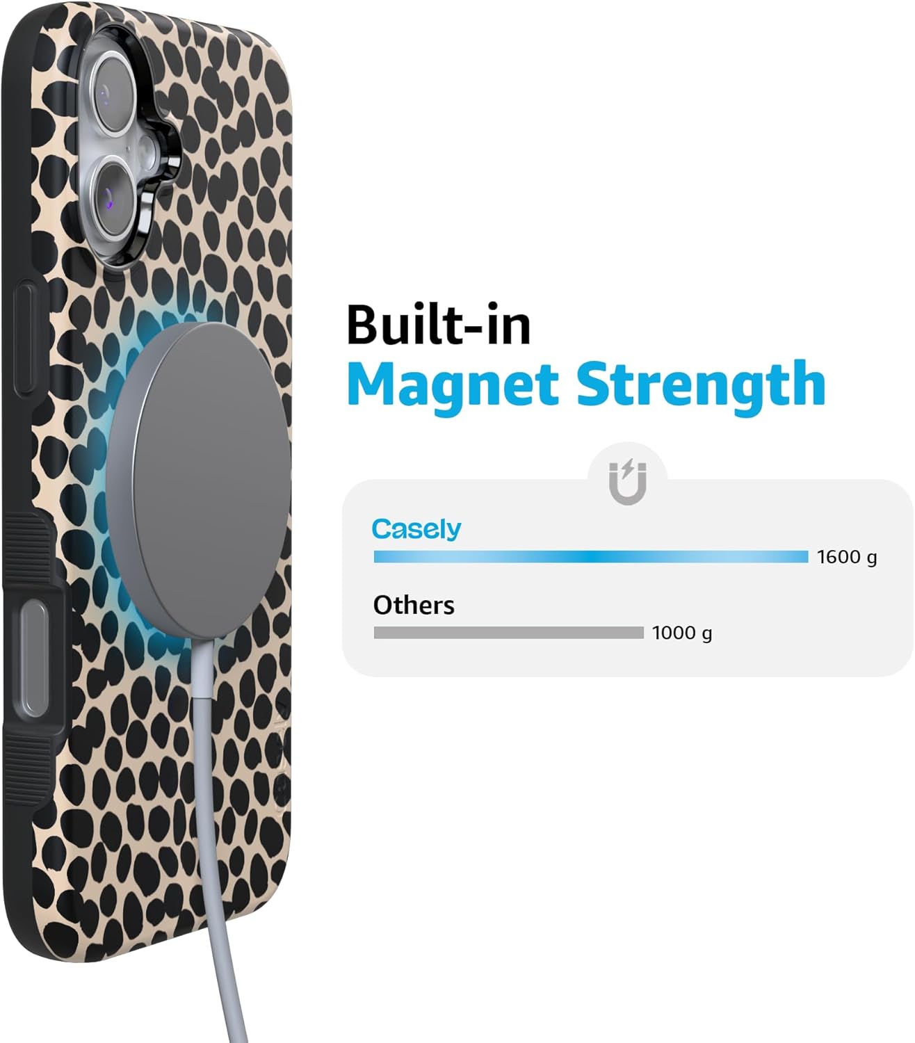 Casely iPhone 16 Case | Lost in Spots | Cheetah Print | Bold Protective Design | Compatible with MagSafe