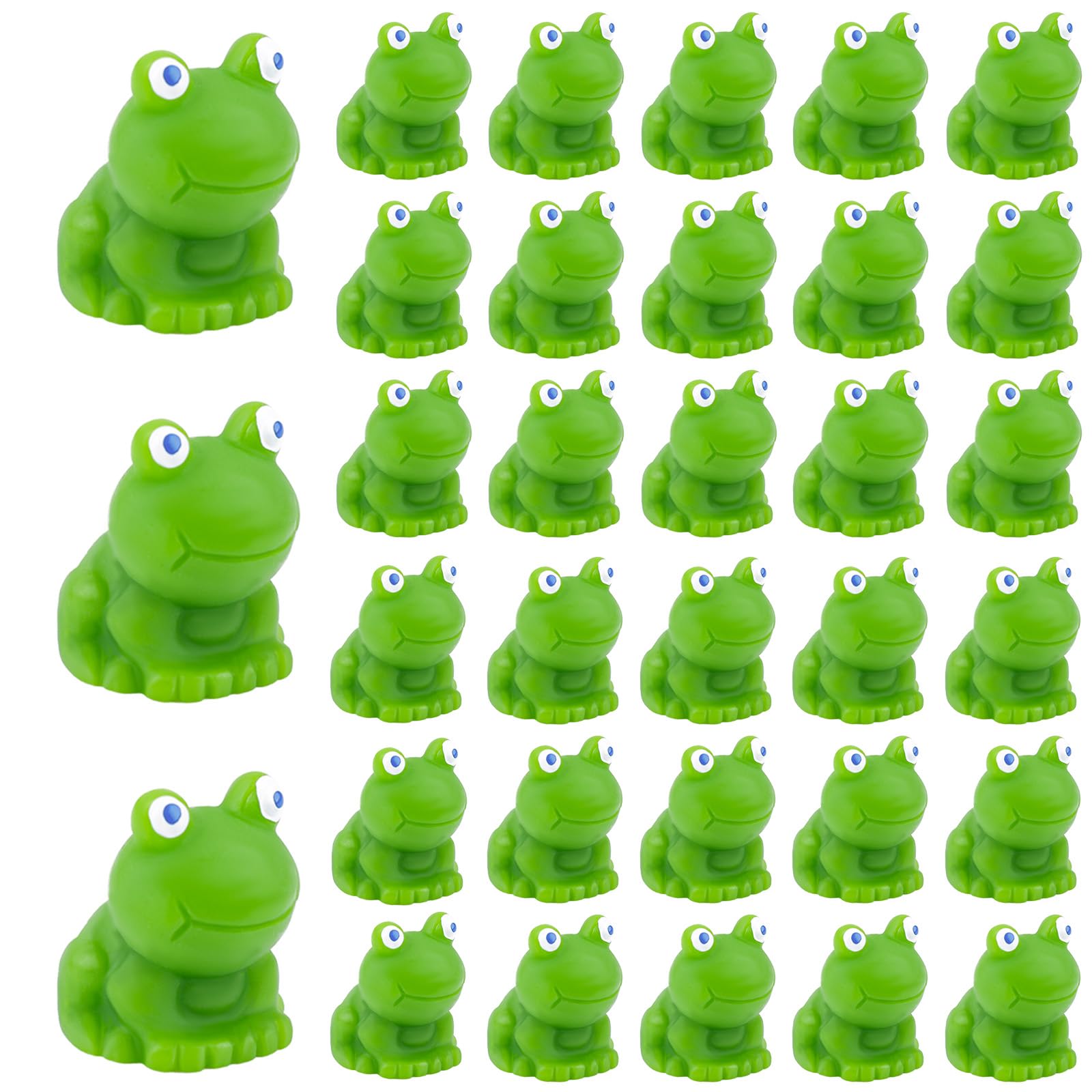 lasuroa 30pcs Resin Mini Frogs, Green Miniature Tiny Frog Figurines Cute Frog Decor Mini Garden Decorations Resin Animals for Landscape Dollhouse DIY Craft Potted Plant