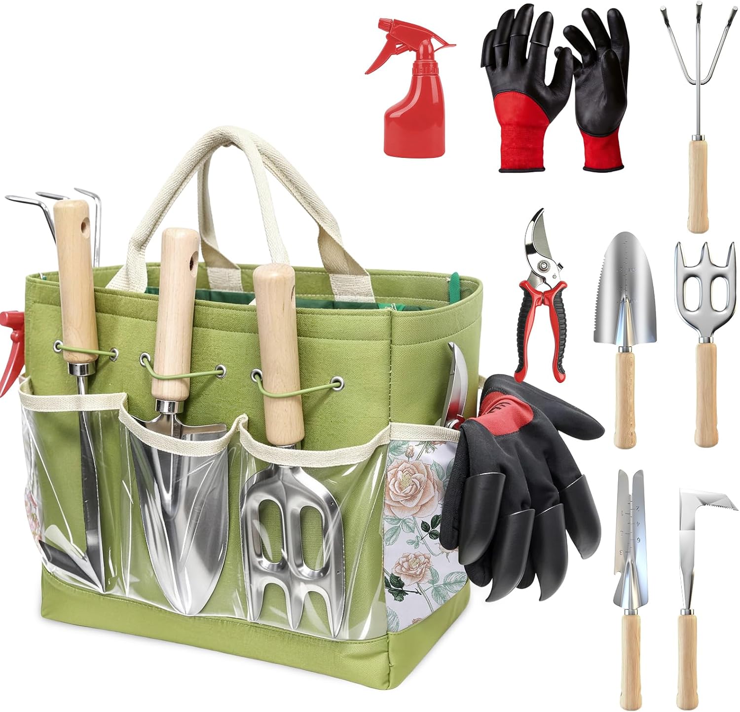 Snuggalux 9-Piece Stainless Steel Garden Tool Set Review: Heavy Duty Tools with Tote Bag for Weeding & Planting