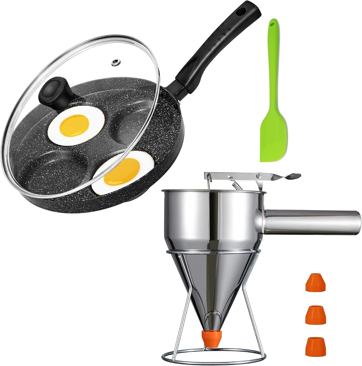 Breakfast Sandwich Maker 4-Cup Egg Frying Pan & Tamagoyaki Pan Bundle ...