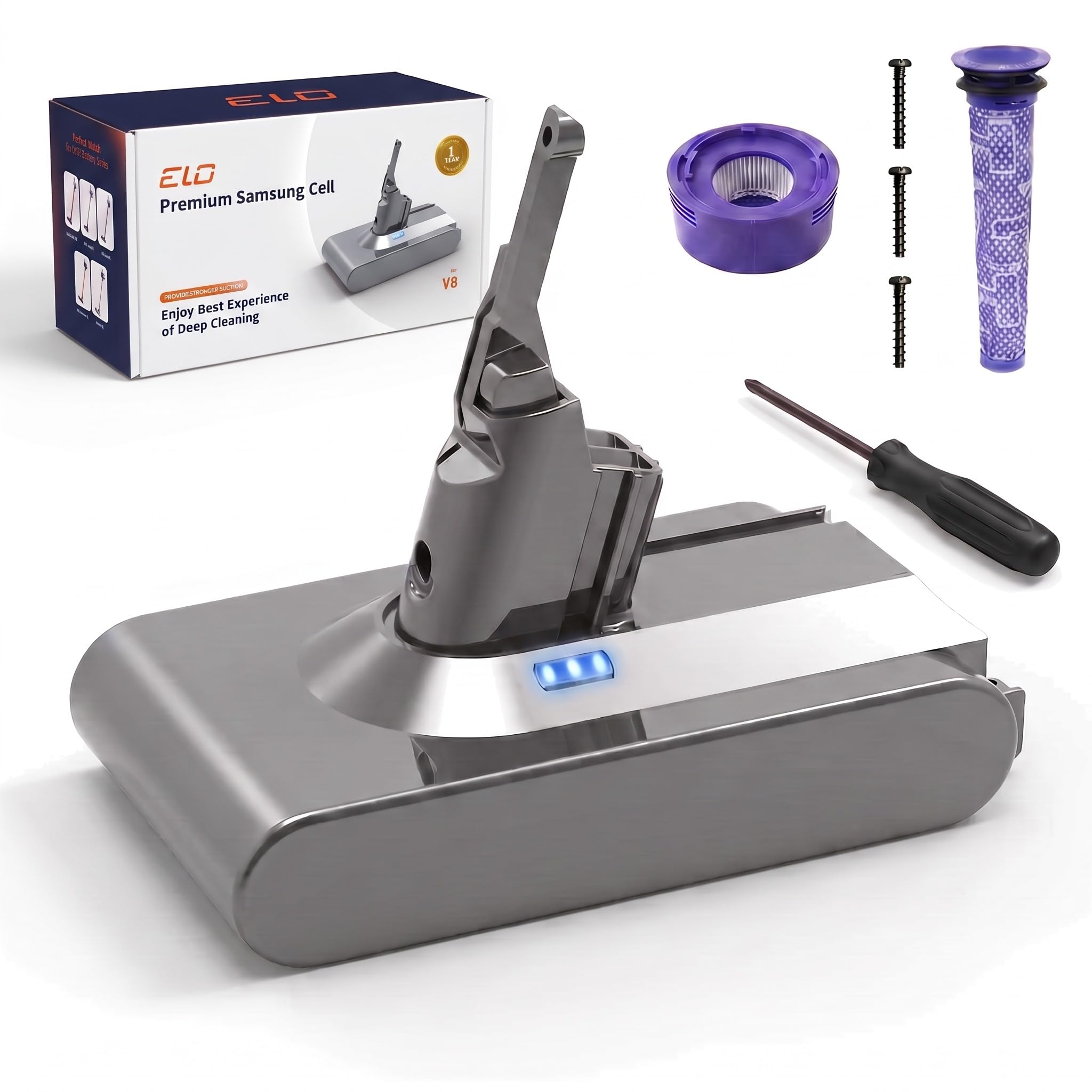 Amazon.com: ELO 9000mAh 21.6V Replacement Battery for Dyson V8