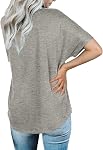 onlypuff Women Tunic Tops Tees Loose Casual Summer Ladies V Neck T-Shirts