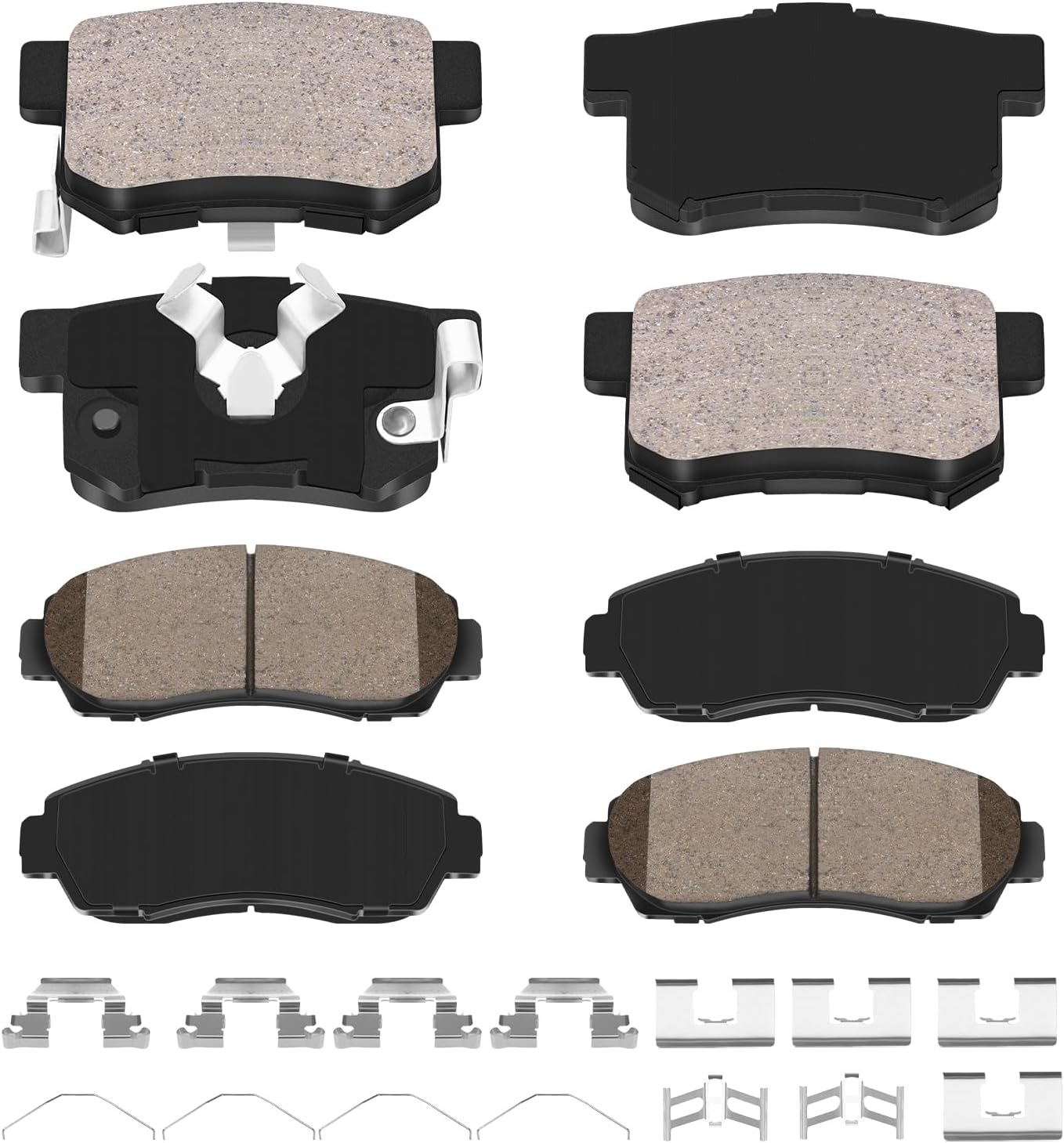 Front Rear Ceramic Brake Pads Kit Replacement Compatible with Audi Q5 A4 Quattro A5 allroad S5 KTC-100138