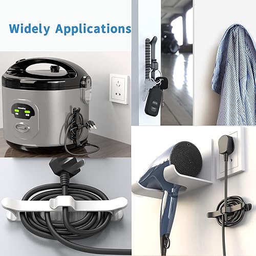 Miniatura 6 de XYOFUN - Organizador de cables para electrodomésticos de cocina 8 unidades soporte de envoltura para bobinador de cables envolturas de cables para