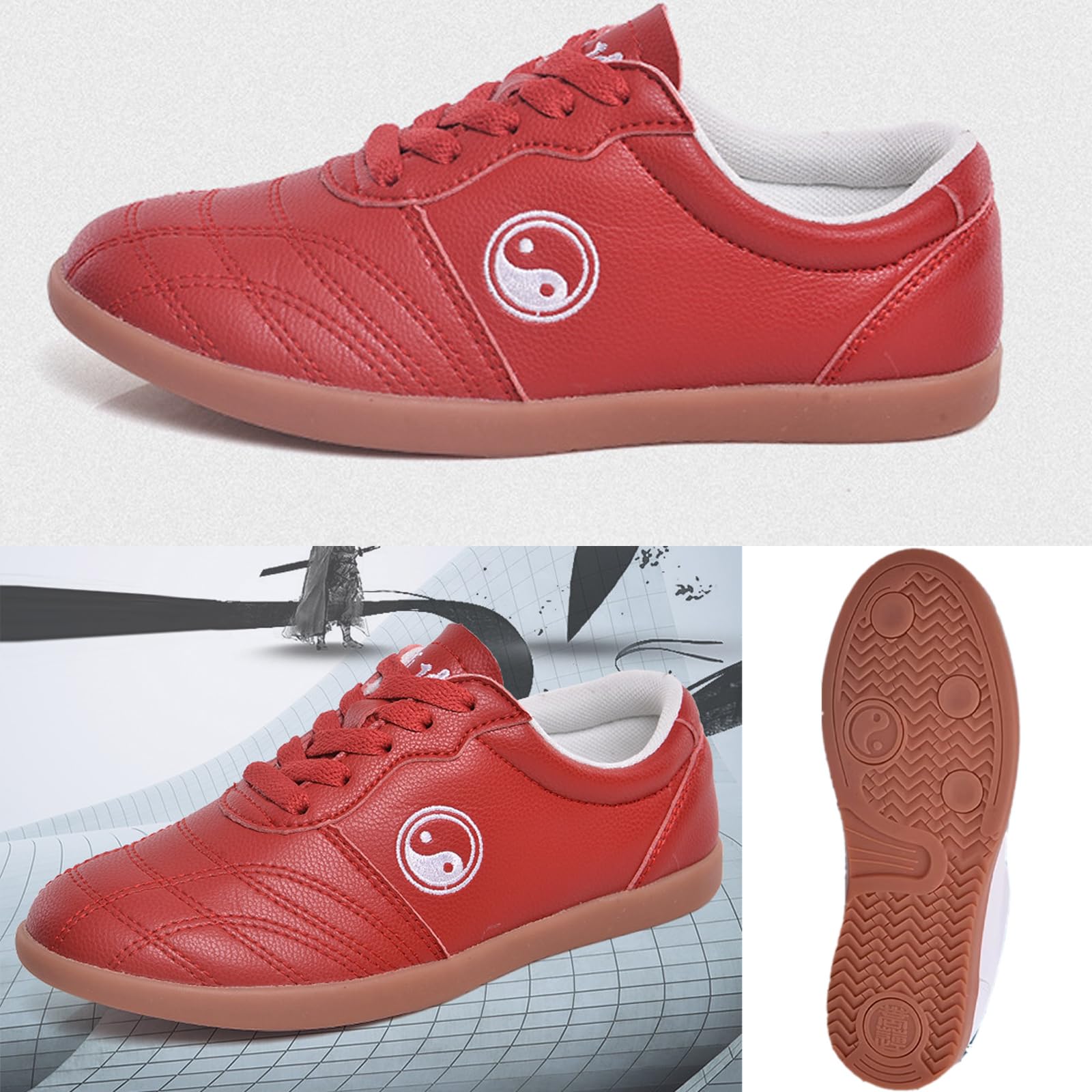 Women's Martial Arts Shoes - Leather Kung Fu Karate Sneakers For Taekwondo, Tai Chi, Lightweight & Flexible - View #5