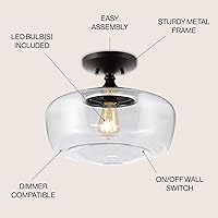 Vista 2 de JONATHAN Y JYL7517A Marfa - Plancha de vidrio de 14 pulgadas, moderna, LED, montaje empotrado, bohemio, cabaña, rústico, industrial, regulable, 2700