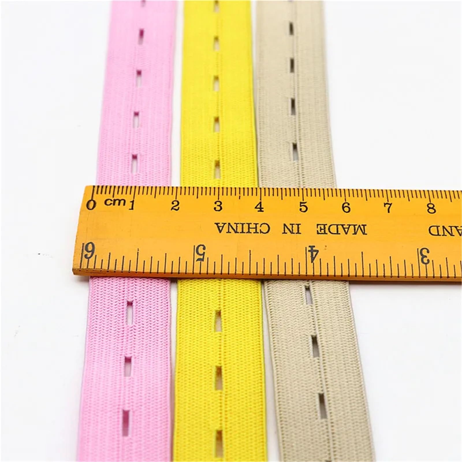 Elástico para coser 10 Uds 5M 18mm Color banda elástica plana blanco y negro 15-30mm perforado, pañal vestido de maternidad accesorios costura artesanal(Yellow 18mm 5m)