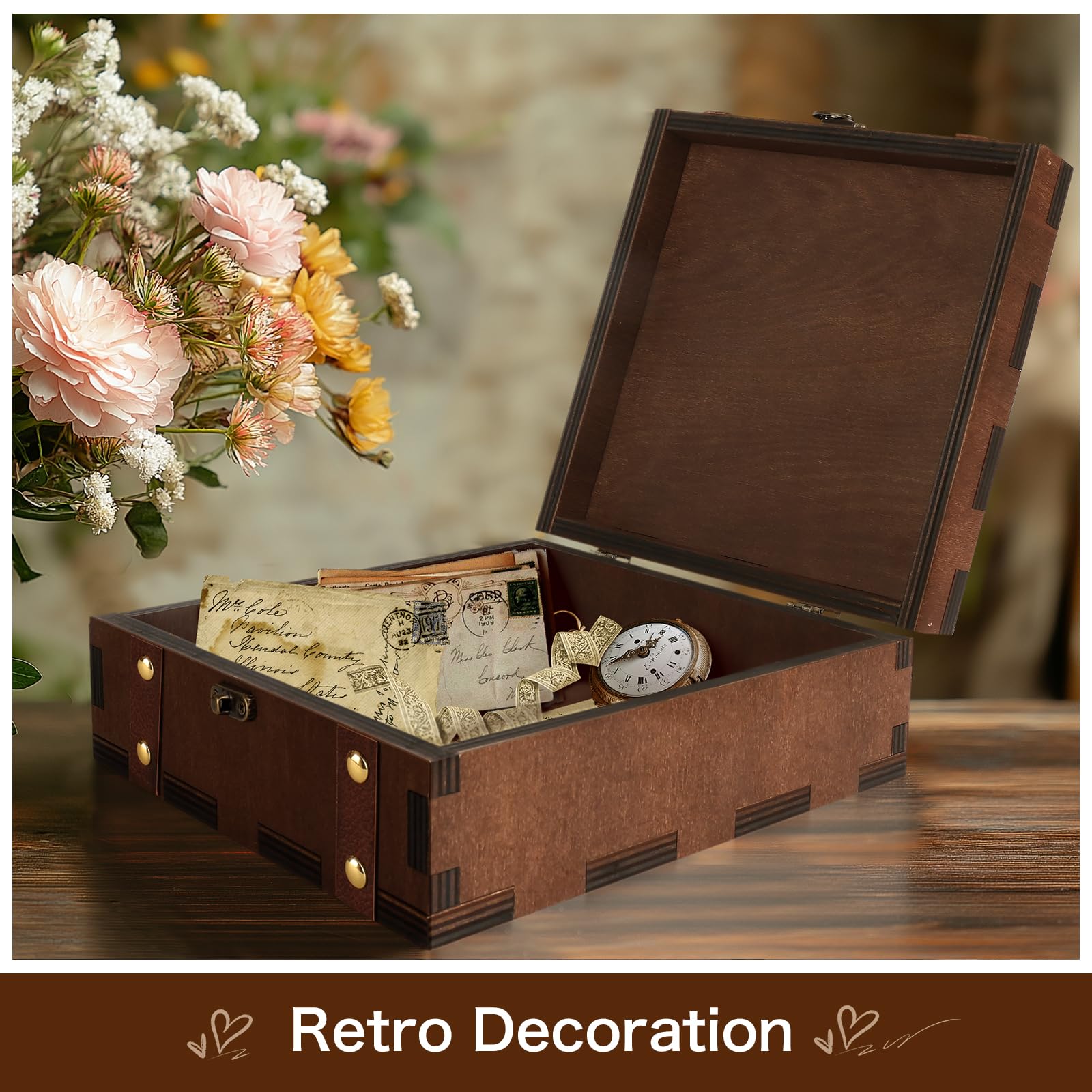 MACEVIA Caja de recuerdo con grabado de árbol de la vida, organizador de fotos, caja de recuerdos de madera, caja de tarot, caja de bruja, almacenamiento decorativo, ideas de regalo únicas para