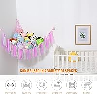 Vista 5 de Hamaca de red bohemia de almacenamiento de animales de peluche de macramé para animales de peluche con red ligera para mascotas para animales