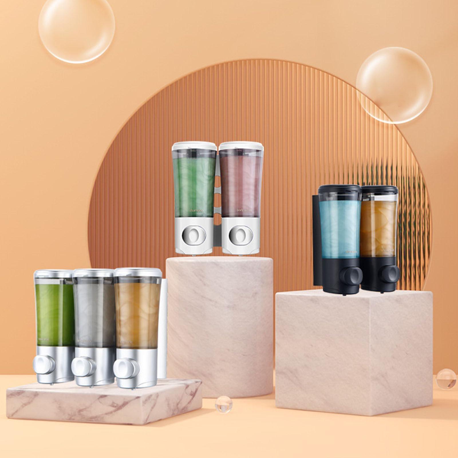 Duschseifenspender, einfache Installation an der Wand, Shampoo- und Conditioner-Halter, große Kapazität, Aufbewahrung, Organizer, Shampoo- und Conditioner-Halter