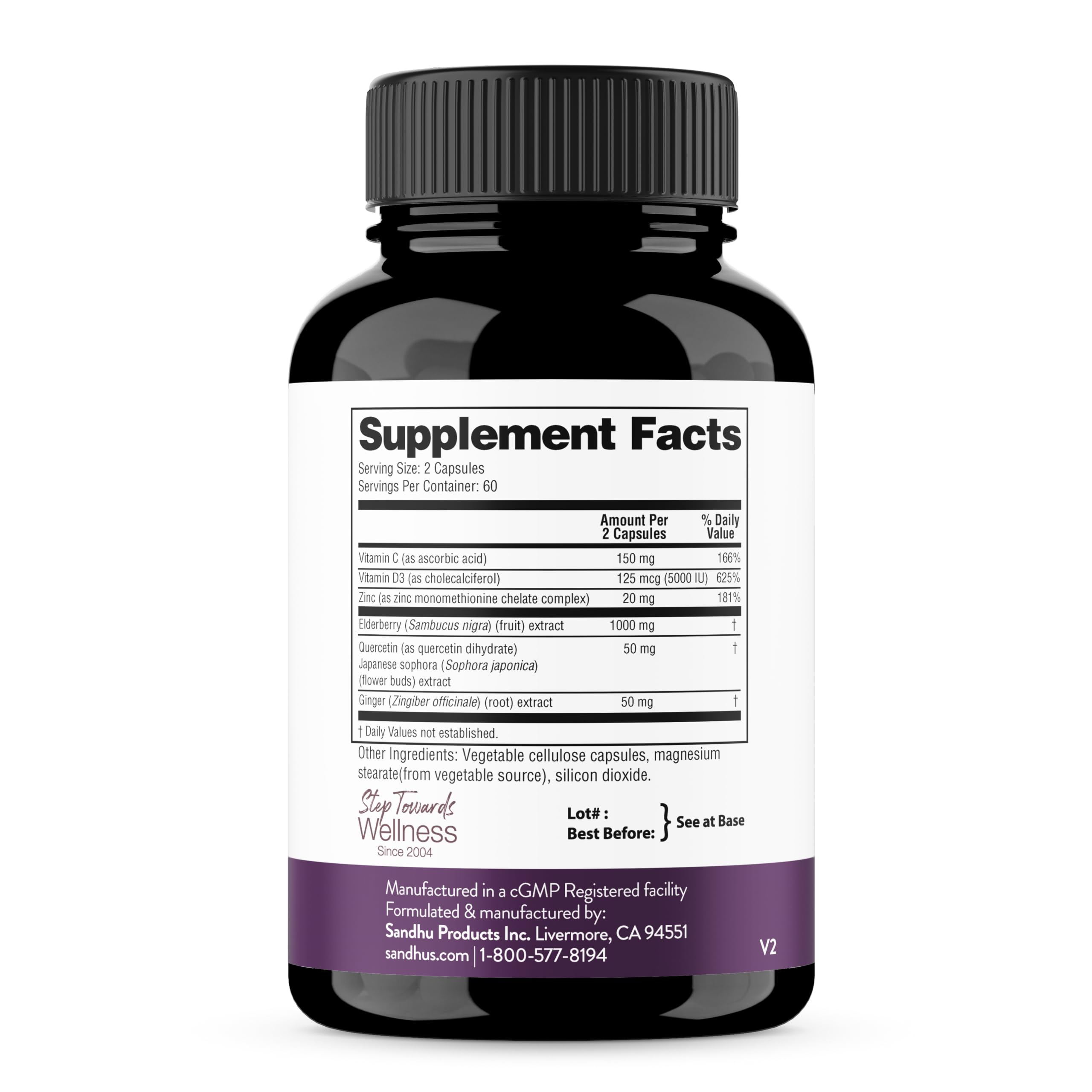 Elderberry Vitamin C and Zinc Supplement For Immune Support | 120 Capsules — Amazon image 10