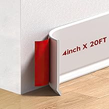 Baseboard Trim, White Vinyl Peel and Stick Molding, 4" x 20 FT