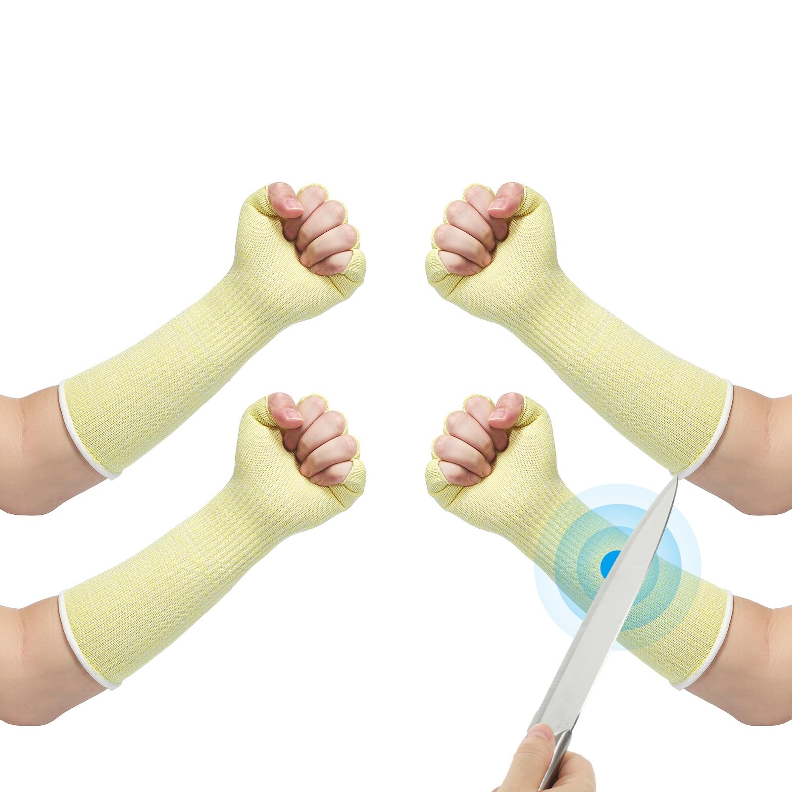 PATIKIL 12 Inch Cut Resistant Sleeves with Finger Grips