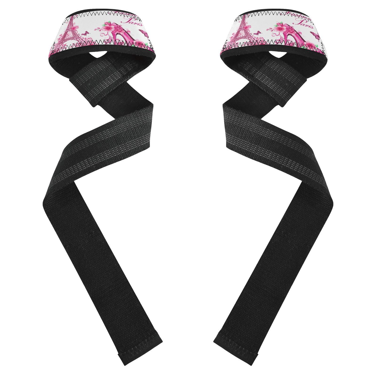 STAYTOP Paris Eiffel Tower Wrist Straps for Weightlifting,Lifting Straps with Neoprene Cushioned Wrist Padded and Anti-Skid Silicone for Strength Training,Bodybuilding,Deadlifting