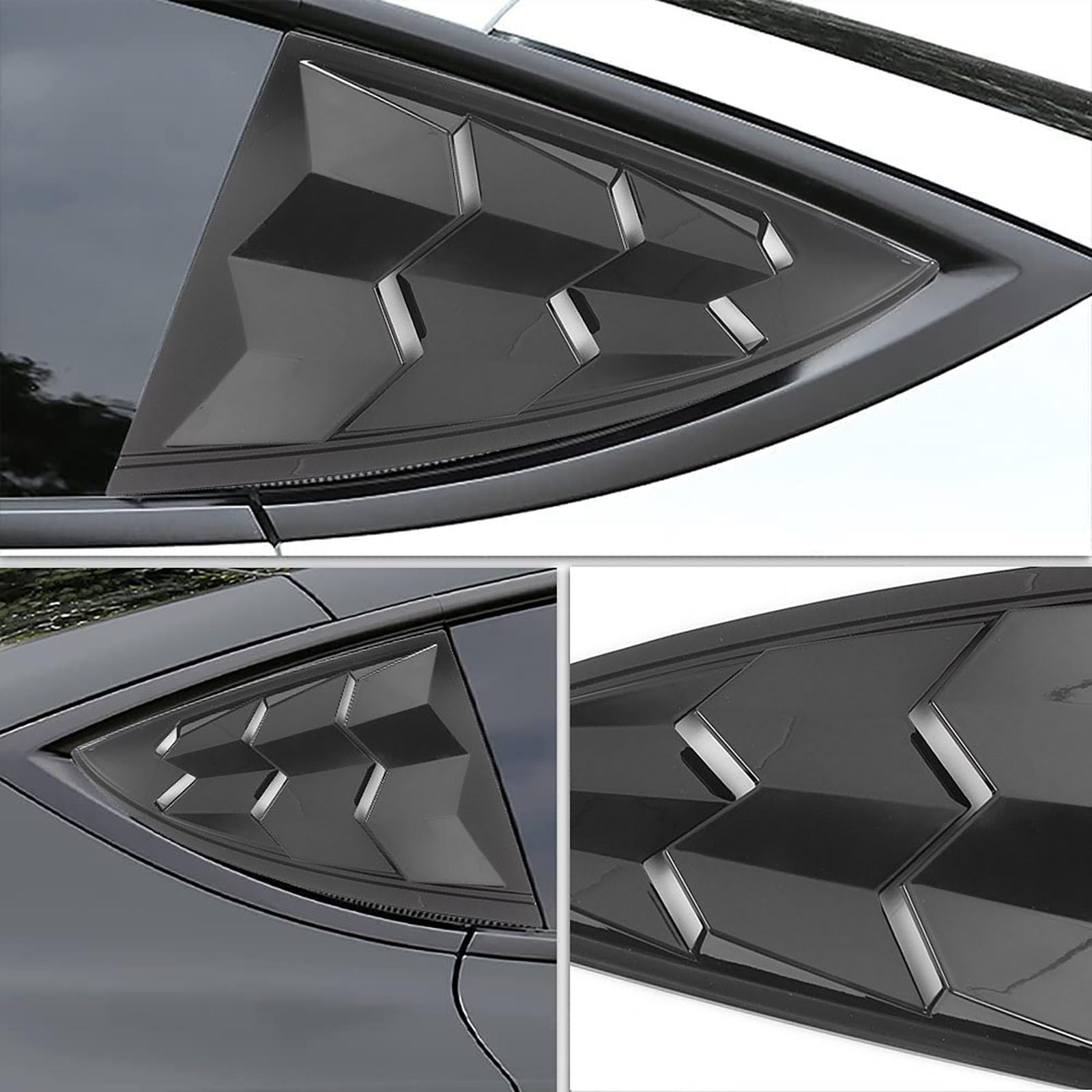 2 sztuki do Tesla Model 3 2017-2021, tylne okiennice do samochodów, żaluzje boczne, osłony, wykończenia, akcesoria zewnętrzne ABS, C Matt Black