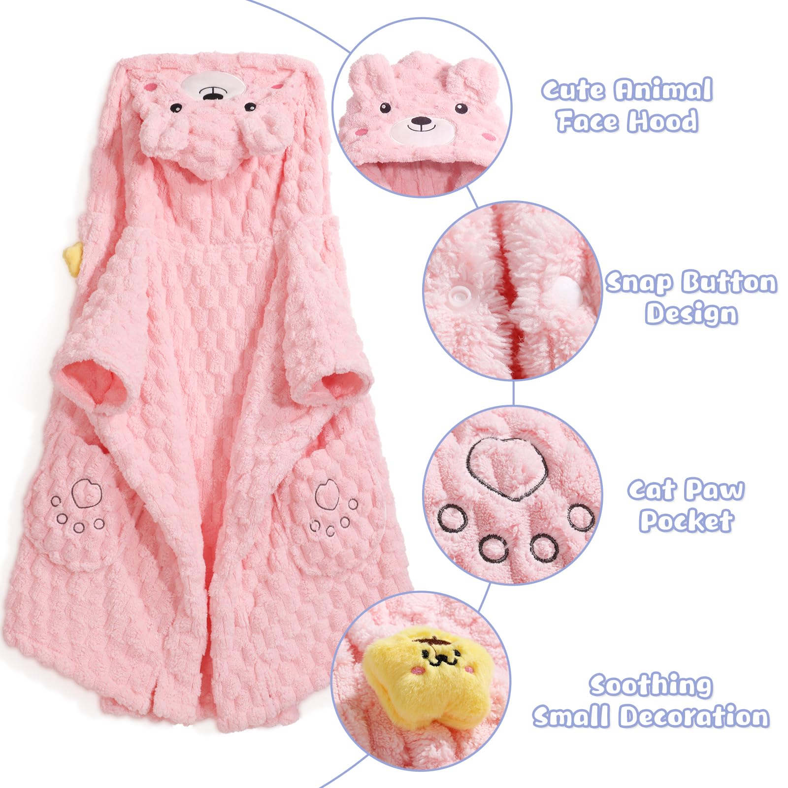 Toalla de baño para niña, de forro polar coral de alta calidad, toallas con capucha para niños con tamaño grande, ultra absorbente para la comodidad del bebé, gran regalo para recién nacidos,