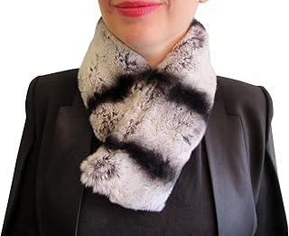 4 In Wide Rex Chinchilla Headband, Neck Warmer & Collar
