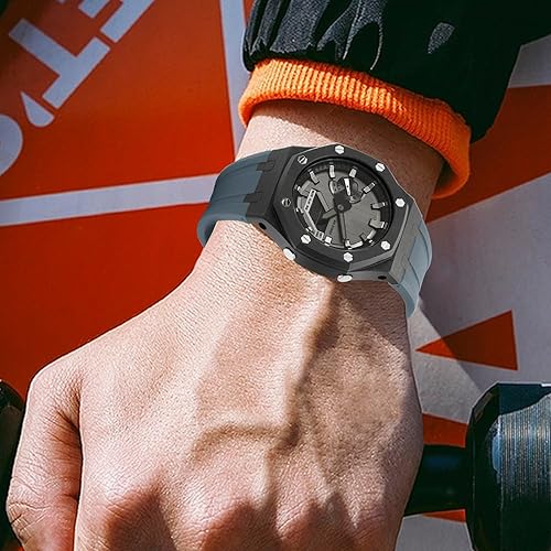 Miniatura 6 de GA2100 Mod Kit - Caja de fibra de carbono con correa de goma flúor - Kit de reequipamiento para relojes de hombre GA-2100GA-2110GA-B2100GM-2100