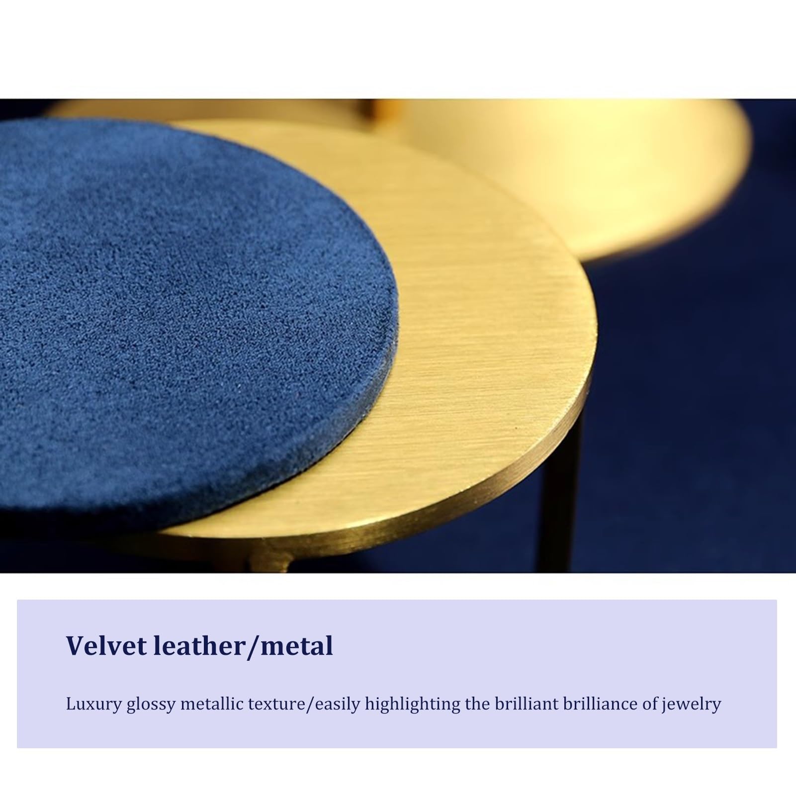 Jewelry Display Mannequin Biżuteria Manekin Materiał Superfiber Metalowa podstawa Niebieskie luksusowe opakowanie Stojak z uchwytem na biust Organizator na naszyjnik pokazowy ( Color : Suit5 )