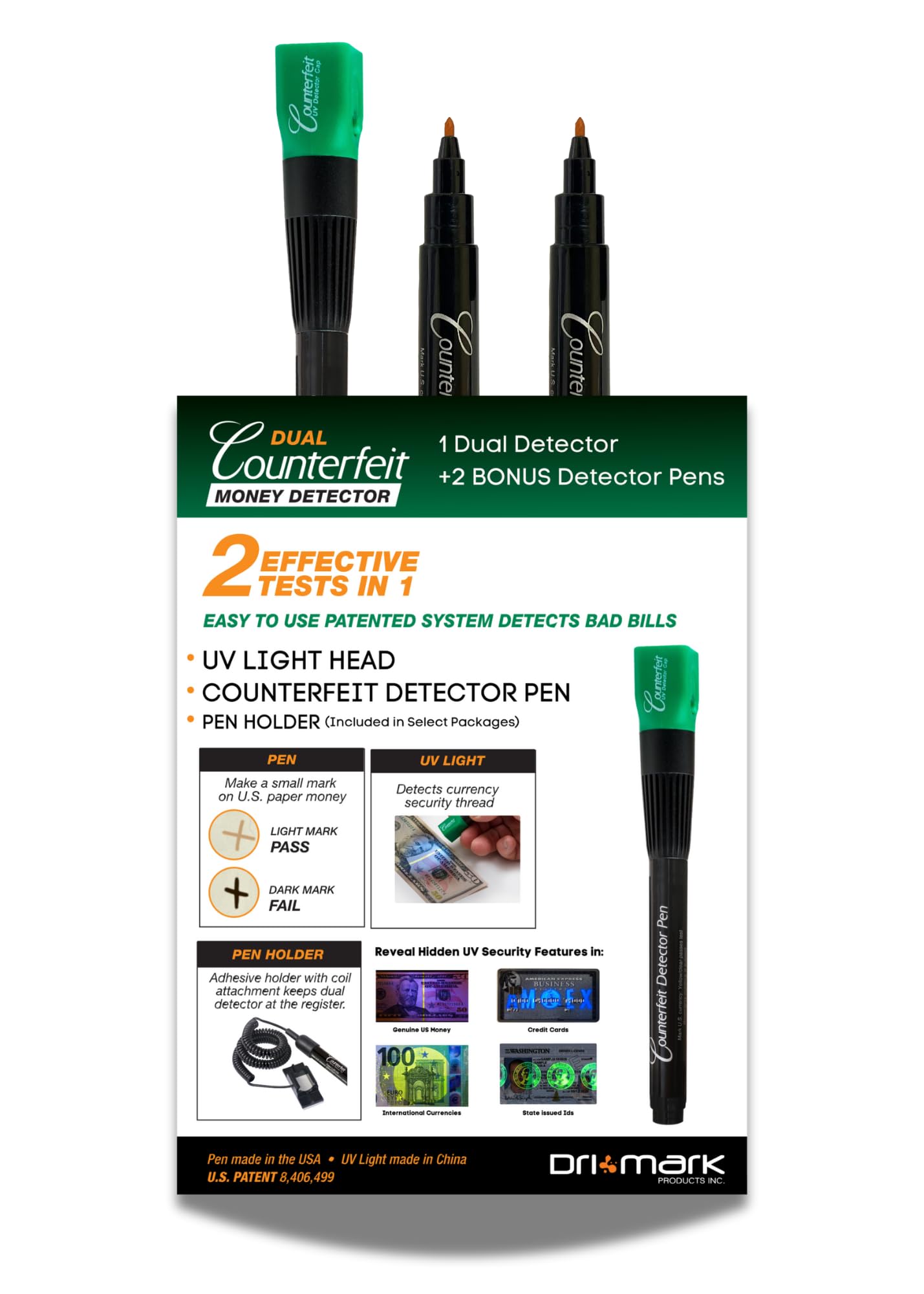 Dri Mark Dual Test Counterfeit Money Detector Pen
