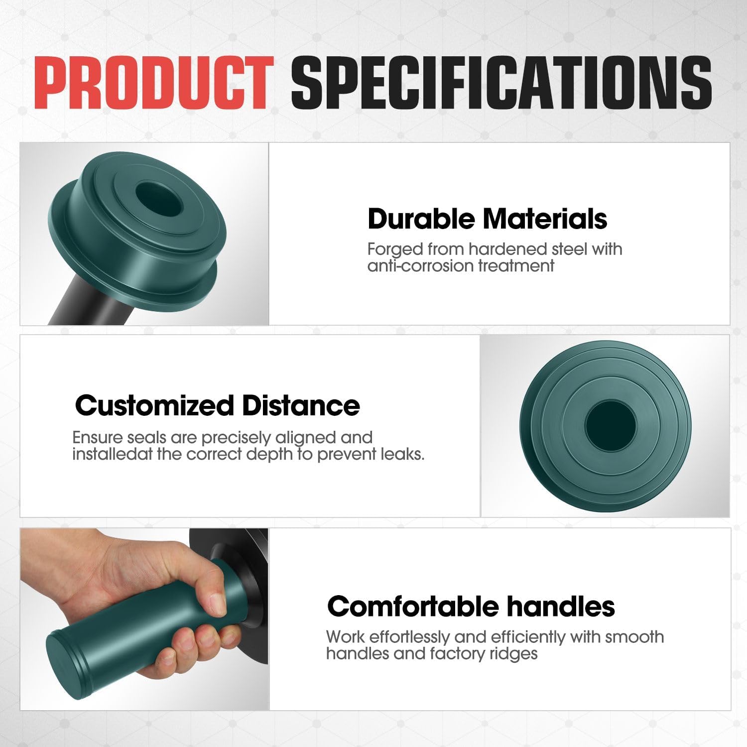 DNA MOTORING 6695 Wheel Knuckle Vacuum Oil Seal Installer Tool Fits for 98–04 F-250 F-350 F-450 & F-550 4x4 trucks with vacuum-operated front axle Axle Shaft Seal Installer Tool, 6695,TOOLS-00762
