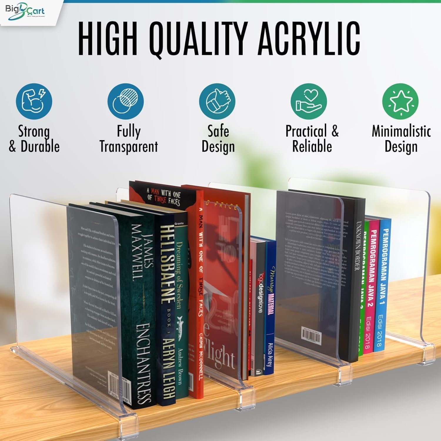 Acrylic Shelf Dividers for Closet Organization - Wood Closet Shelf Organizer | Closet Shelf Divider | Closet Dividers for Shelves, Suitable for Wooden or Vertical Shelves (Pack of 10)