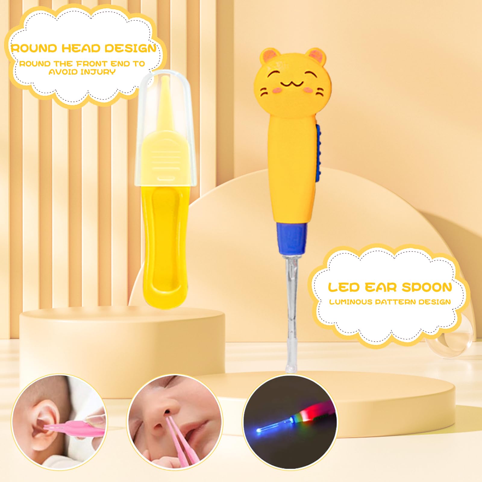 Trousse de Soin Bébé, HyAdierTech 13 Bébé Naissance Set, Kit de Soin Bébé, soins bébé Infirmière nouveau-né Bébé Clou Cheveux Soins de santé Des gamins Thermomètre Toilettage Brosse Trousse (Yellow)