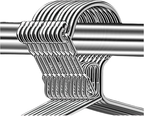 Miniatura 4 de Trrcylp Paquete de 10 perchas de alambre con capacidad de carga de 25 libras T  0.157 in, acero inoxidable, delgadas, resistentes, resistentes al